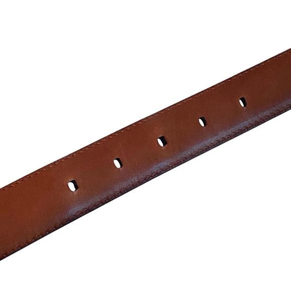 Cole Haan Black Leather Belt Silver Buckle USA Sz 36 - Picture 4 of 8